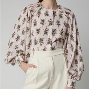 Emilia Wickstead Floral-Print Crepe Blouse - NWT!